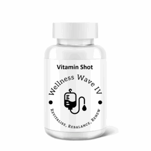 Vitamin booster bottle with nutrient-rich formula in a wellness setting