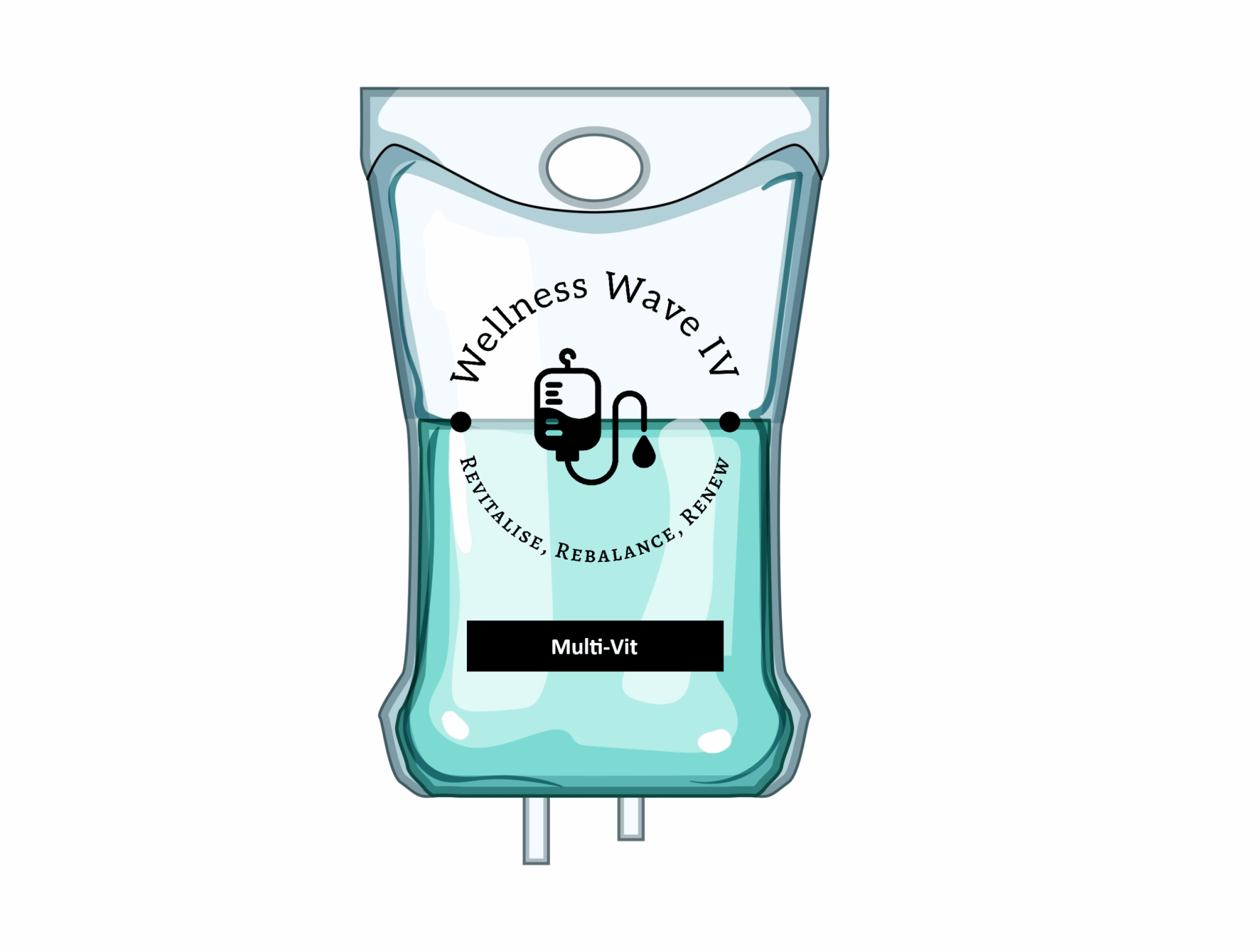 IV drip bag labeled ‘Multi-Vit’ containing a blend of essential vitamins for overall wellness