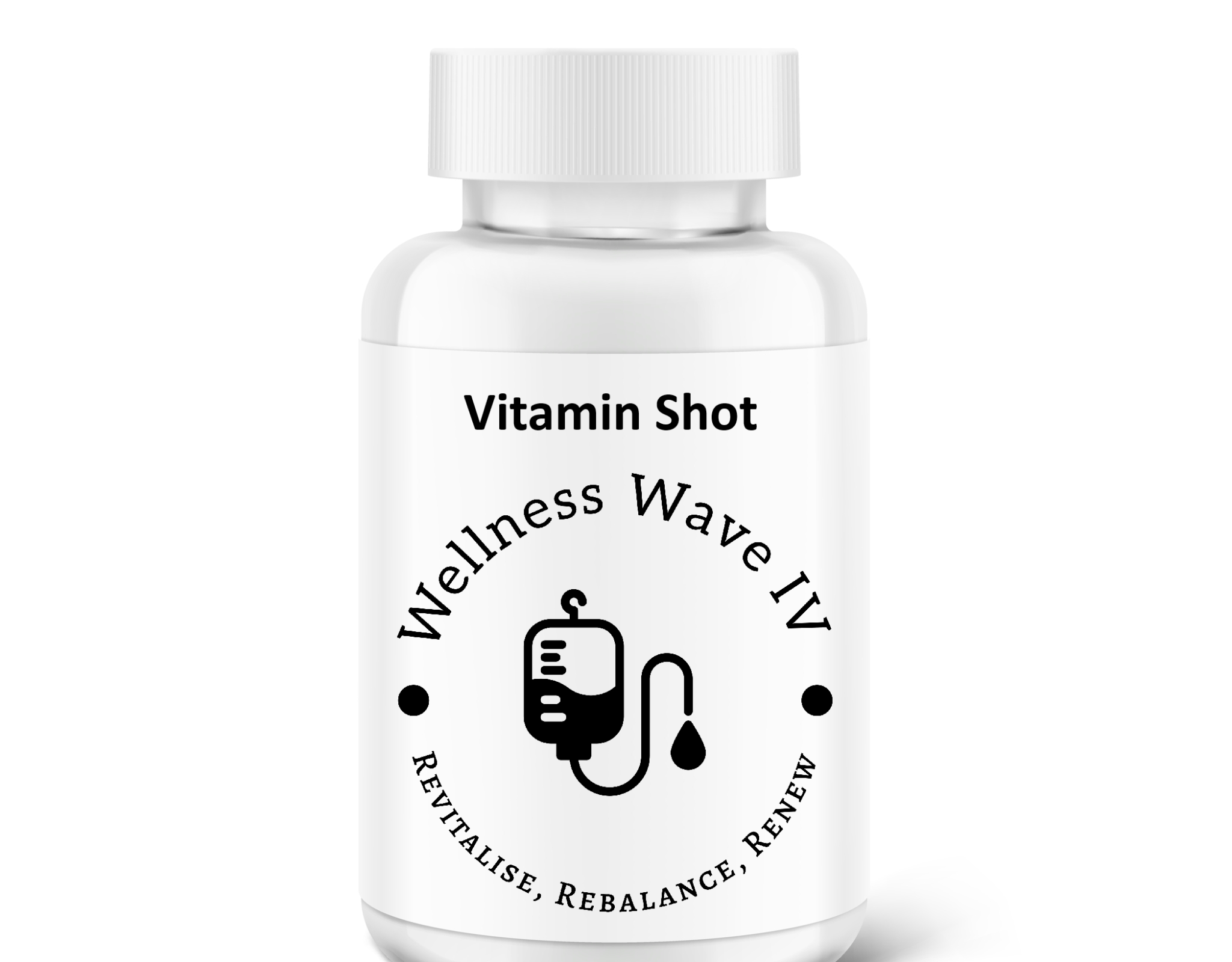 Vitamin booster bottle with nutrient-rich formula in a wellness setting